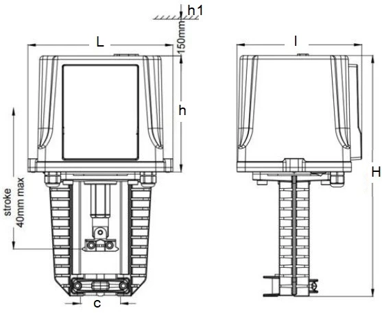 Kvs1,6 электропривод DAV 1500 – 220B