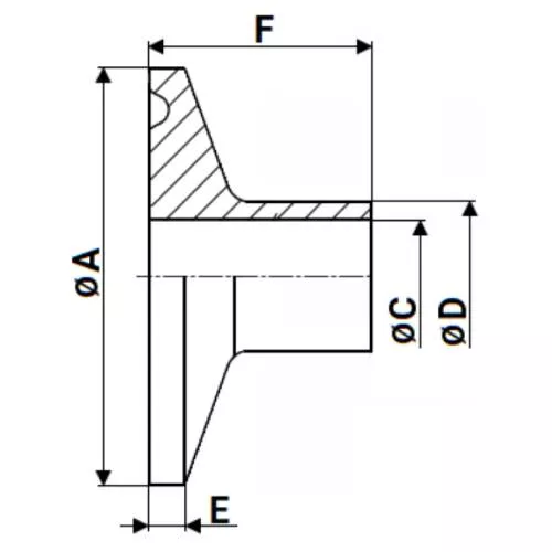 Штуцер CLAMP UC-31-W-50.5 Ду40 Ру10, корпус - нержавеющая сталь 304, присоединение - под приварку Штуцер CLAMP UC-31-W-50.5 Ду40 Ру10, корпус - нержавеющая сталь 304, присоединение - под приварку
