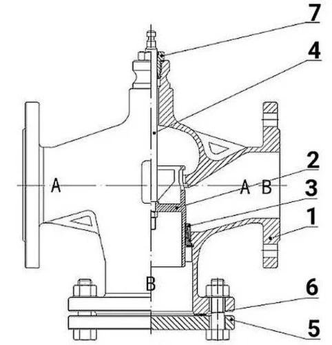 Клапан запорно-регулирующий Ду50 Ру16 Kv40м3/ч, односедельный, фланцевый, корпус - чугун EN-JS1025, уплотнение - фторкаучук (Viton, FPM) с электроприводом XCK220-1500 AC220В (VSR1-13V-PED-F)