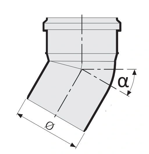 Отвод Sinikon Комфорт плюс Дн110x45° шумопоглощающий Отвод Sinikon Комфорт плюс Дн110x45° шумопоглощающий