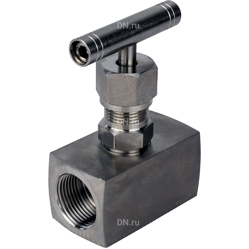 Клапан игольчатый VN3232M-T-Ht 3/4″ Ду20 Ру400 резьбовой, корпус - нержавеющая сталь 316, уплотнение - металл, с Т-образной рукояткой