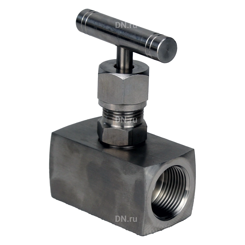 Клапан игольчатый VN3131M-T-Ht 1/2″ Ду15 Ру400 резьбовой, корпус - нержавеющая сталь 304, уплотнение - металл, с Т-образной рукояткой